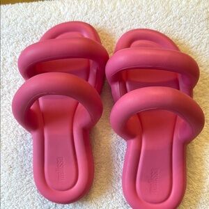 Melissa Vibrant Pink Double Strap Slides